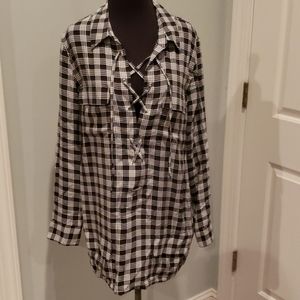 Equipment femme plaid black/white tunic size M